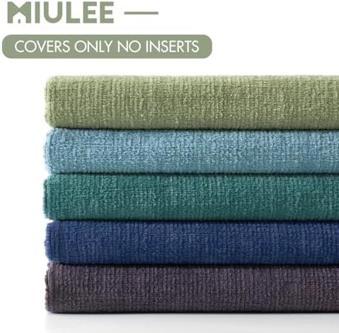 MIULEE Teal Chenille Couch Throw Pillow Covers - Image 6