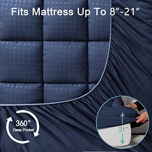 HYLEORY Twin Mattress Pad Quilted Fitted Mattress Protector Cooling Pillow Top - Image 5