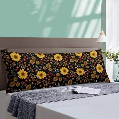 Floral Body Pillow Cover Sunflower Pillowcase - Image 4