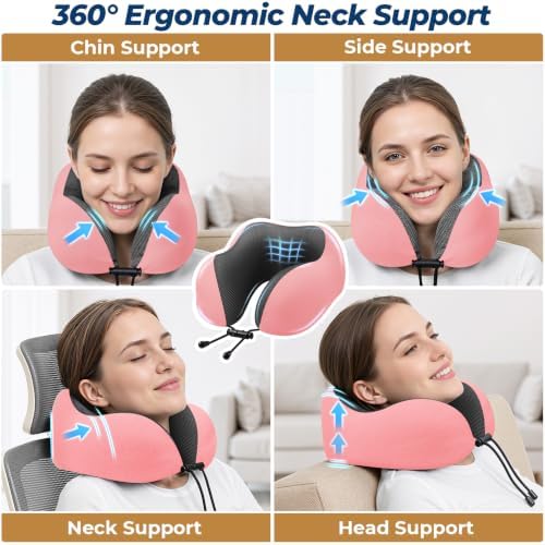ExploreBliss Travel Pillow, Memory Foam Neck Pillow Airplane - Image 4