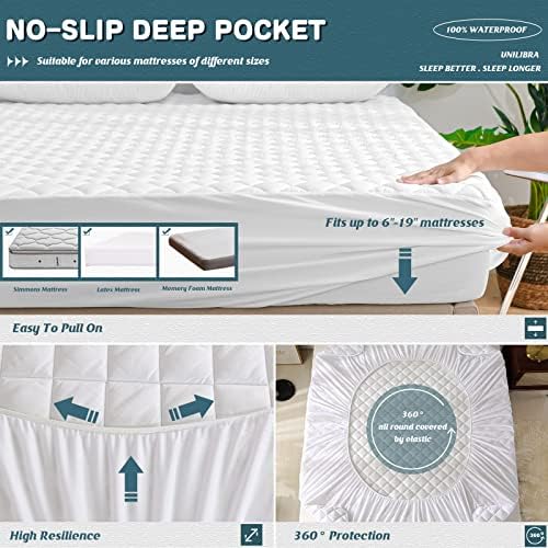UNILIBRA Twin Mattress Cover Waterproof, Deep Pocket Mattress Pad Protector - Image 4