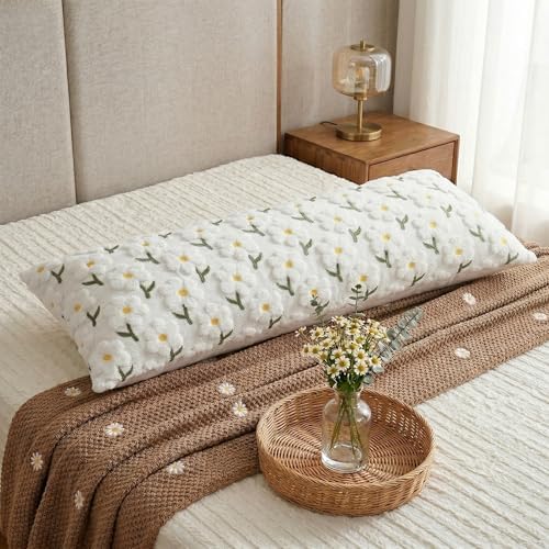 Spring Body Pillow Cover 20x54 Inch, Daisy Pillowcase - Image 2