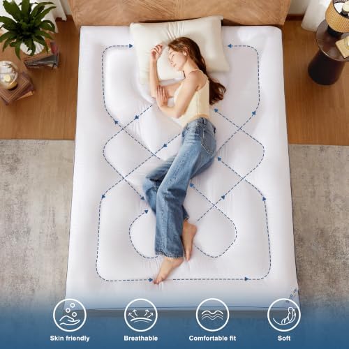 BEDLORE California King Mattress Topper, Thick Pillow Top Soft Mattress Pad - Image 6