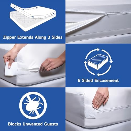 Full Size Mattress Protector Bedbug Waterproof Zippered Cover Hypoallergenic - Image 6