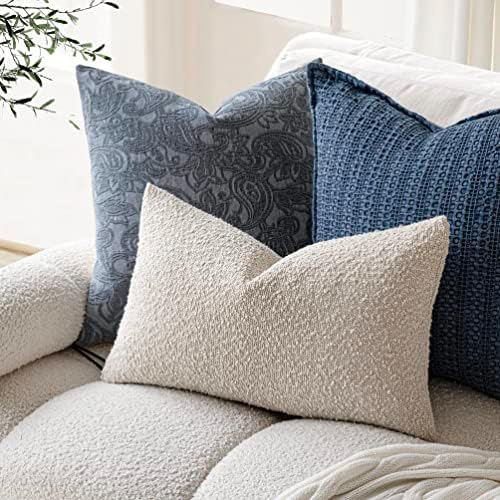 Foindtower Cozy Textured Boucle Lumbar Throw Pillow Covers 12x20 Inch - Image 6
