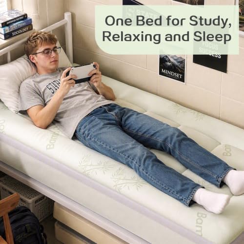 SINWEEK 4 Inch Dual Layer Bamboo Memory Foam Mattress Topper - Image 7