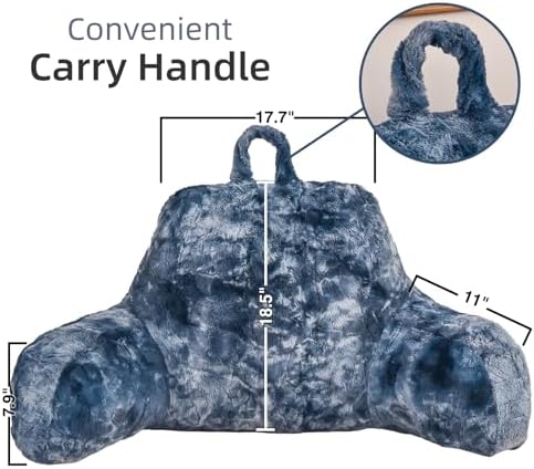 A Nice Night Navy Reading Pillow, 18.5" Bed Wedge Pillows - Image 2