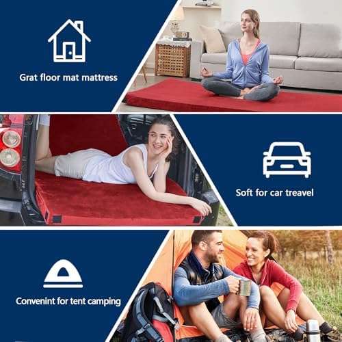 CYMULA Memory Foam Camping Mattress Pad, Sleeping Mat, Portable Roll Up Mattress - Image 4