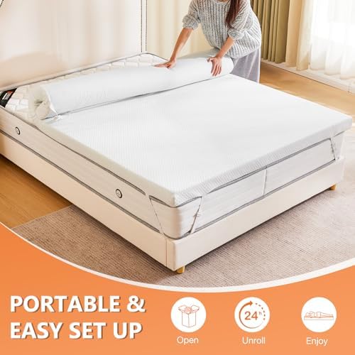 Sweetcrispy Full Mattress Topper, Memory Foam Pad, 2 Inch - Image 6