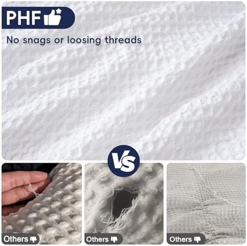 PHF Ultra Soft Waffle Pillow Shams Cal King 20"x40", No Insert - Image 4