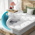 Dual Layer 4 Inch King Size Mattress Topper, Memory Foam Mattress Topper by Qocismile