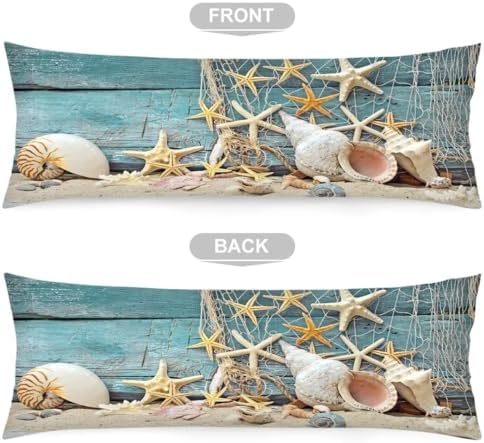 Beach Body 20x54 Coastal Starfish Seashell Cushion Long Pillowcase - Image 5