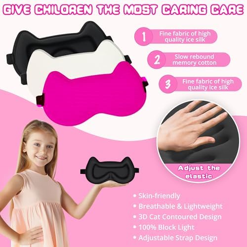 Kids Sleep Mask Eye Mask: 3D Contoured Cup Sleeping Masks Pressure-Free - Image 3