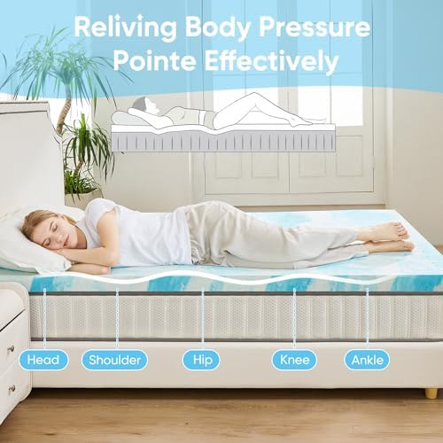 NEWBULIG 2 Inch King Cooling Gel Memory Foam Mattress Topper - Image 3