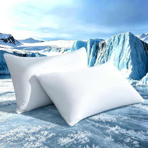 TELUS Cooling Pillowcases for Hot Sleepers Queen Size 2-Pack, Silky Soft by TELUS