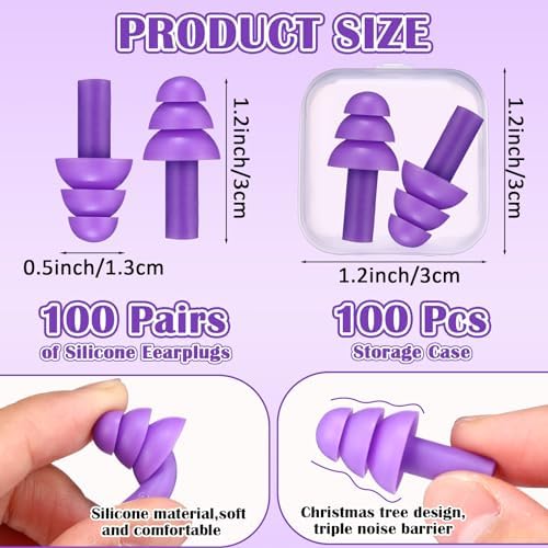 Trelaco 100 Pairs Silicone Ear Plugs Bulk - Image 2