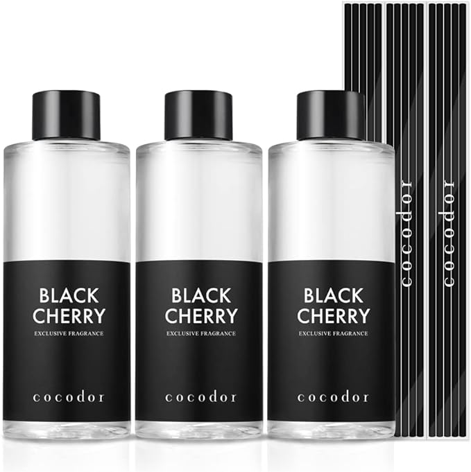 COCODOR Reed Diffuser Oil Refill/Black Cherry /6.7oz / 3 Pack/Aromatherapy by COCODOR