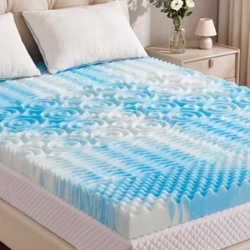 3 Inch 5-Zone Cooling Gel Memory Foam Mattress Topper Queen by Relaxinsideexploreoutside