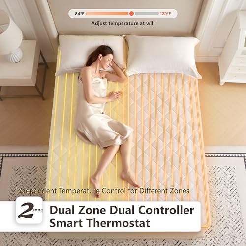 Wapaneus Heated Mattress Pad King Size 10 Heat Settings & Dual Control - Image 3