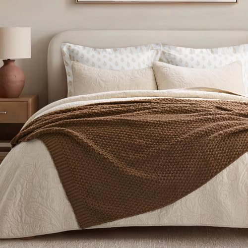 EVERGRACEHOME Chunky Chenille Knit Throw Blanket, 50 x 60, Burnt Orange - Image 5