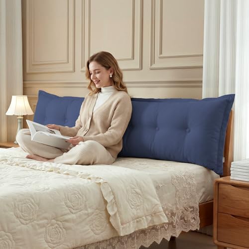 WOWMAX Headboard Pillow Twin XL Dorm Bolster Reading Pillow - Image 2