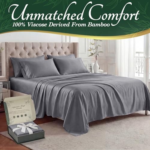 DECOLURE 100% Viscose Derived from Bamboo Sheets Full Size, Luxury 6 Pc Set - Image 2