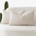 Foindtower Cozy Textured Boucle Lumbar Throw Pillow Covers 12x20 Inch by Foindtower