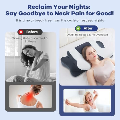 DONAMA Cervical Neck Pillow for Pain Relief, Memory Foam Ergonomic Pillows - Image 4