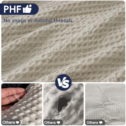 PHF Ultra Soft Waffle Pillow Shams Standard Size 20"x26", No Insert - Image 4