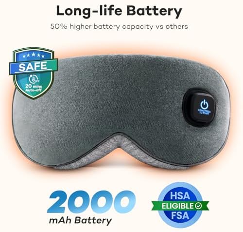 Ezona Heated Eye Mask, Cotton Cordless Warm Eye Compress Mask - Image 3