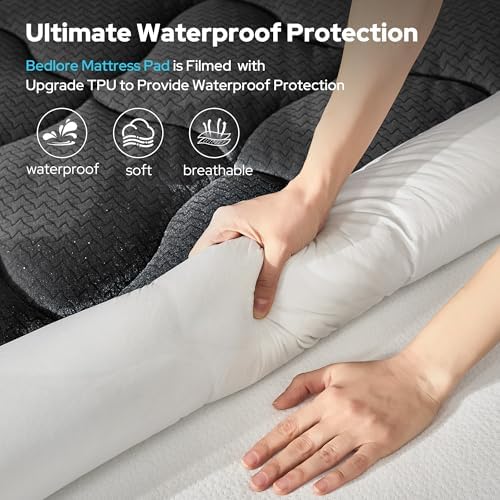 BEDLORE Waterproof King Mattress Pad, Breathable Mattress Protector - Image 3