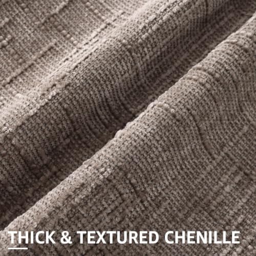 decorUhome Textured Chenille Throw Pillow Covers 26x26 Set of 2 Dusty Brown - Image 2