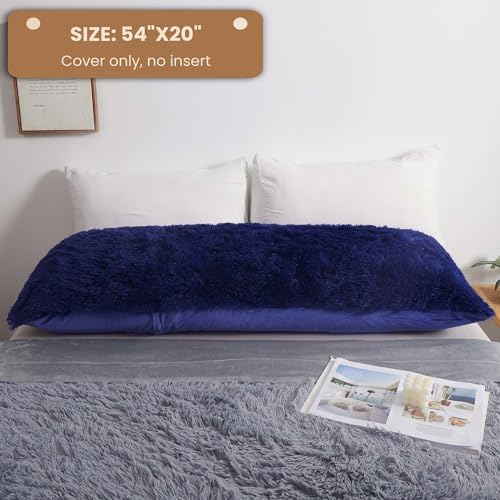 MEGO Luxury Fluffy Faux Fur Body Pillow Cover 20x54 - Image 3