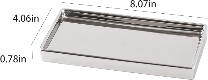 Jewelry Dish Tray Ceramic Trinket Tray Rectangte Vanity Makeup Mirror Tray - Image 6