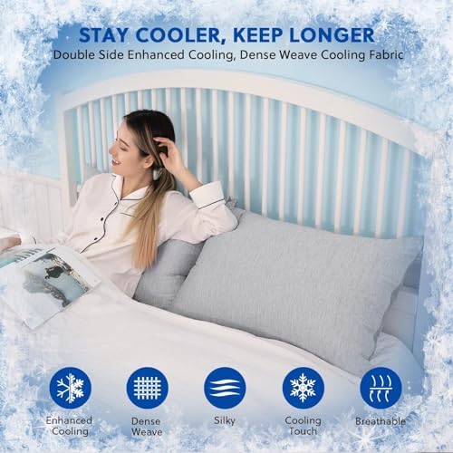 HOMFINE Cooling Pillowcases for Hot Sleepers Standard Set of 2 - Image 4