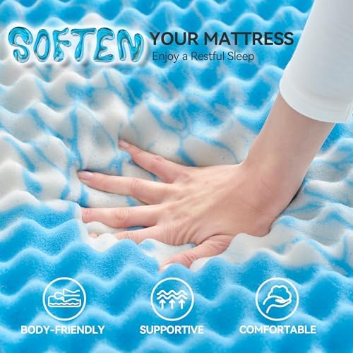 SINWEEK 2 Inch Egg Crate Memory Foam Mattress Topper Queen Size, Soft Mattress - Image 5