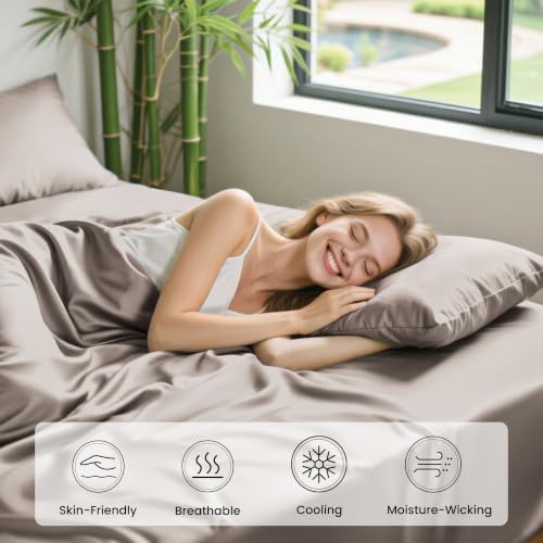 Love's cabin 4 Piece King Size Sheet Set, 100% Rayon Derived from Bamboo - Image 5