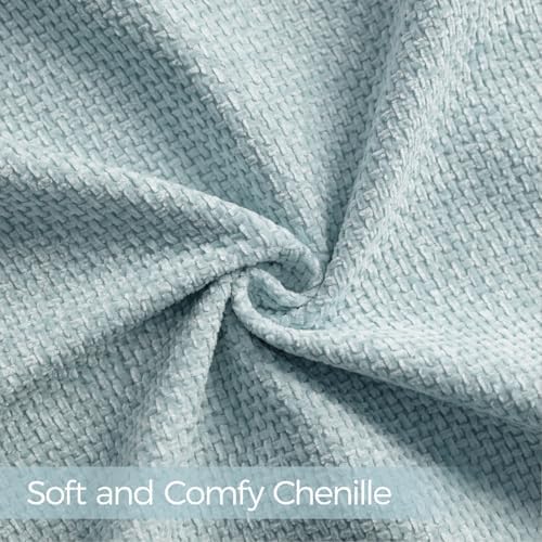 a moment Baby Blue Chenille Throw Pillow Covers 16x16 Inch Pack of 2 Modern - Image 5
