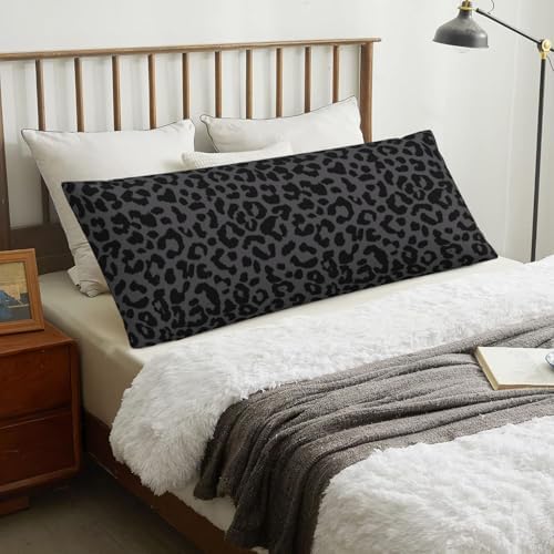 Black Leopard Cheetah Body Pillowcase, Long Pillow Cover 20"x54" Soft - Image 7