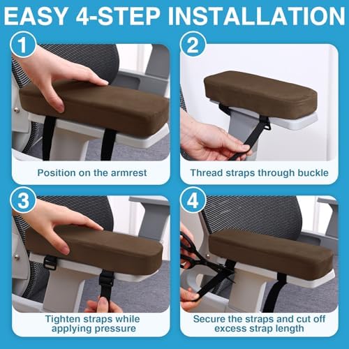 Smiry Memory Foam Office Chair Armrest Pads, Non-Slip Armrest Cushion - Image 6
