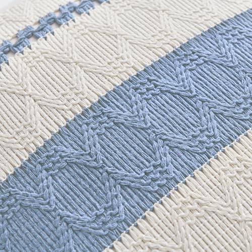 Fancy Homi Set of 2 Boho Light Blue Decorative Throw Pillow Cover 18x18 Inch - Image 4
