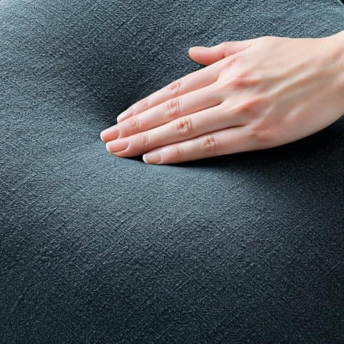 MIULEE Linen Fringe Decorative Lumbar Throw Pillow Covers Navy Blue 12x20 - Image 2