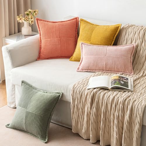 MIULEE Decorative Euro Sham Throw Pillow Covers 24x24 Light Olive Green - Image 4