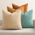 MIULEE Soft Decorative Chenille Fall Pillow Covers Beige Orange Teal 18x18 by MIULEE