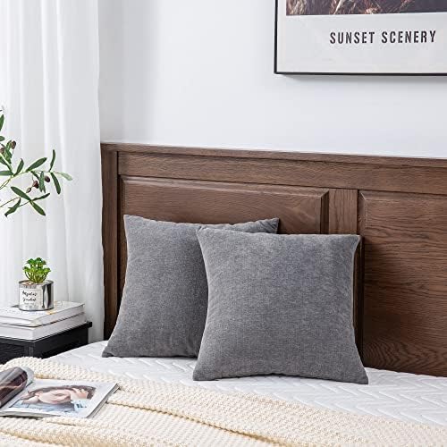 GAWAMAY Decorative Throw Pillow Covers 16x16 Inch Set of 2, Super Soft Chenille - Image 4