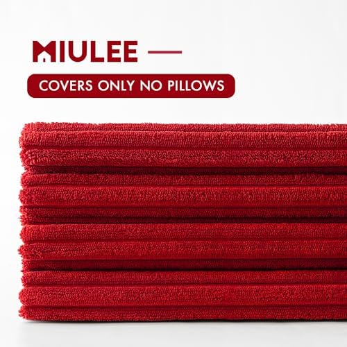 MIULEE Soft Corduroy Decorative Throw Pillow Covers Christmas Red 20x20 - Image 6