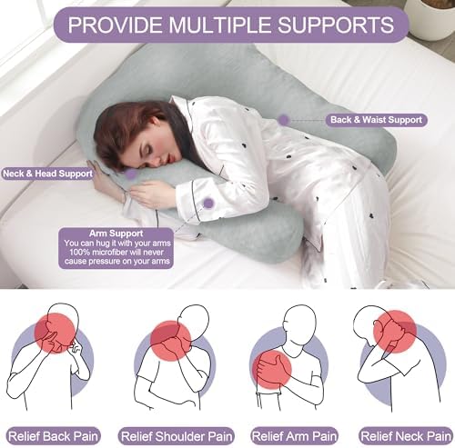 HOMBYS Cooling U Shaped Pillow for Neck, Contour Shoulder Pillow for Side - Image 3