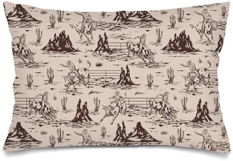 Cowboy Throw Pillow Cases Queen Size Set of 2 Farmhouse Pillow Cover Western by Unknown