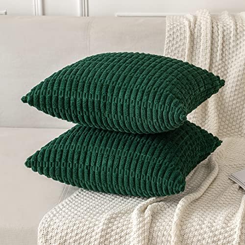 MIULEE Christmas Euro Sham Decorative Throw Pillow Covers 26x26 Dark Green Pack - Image 3