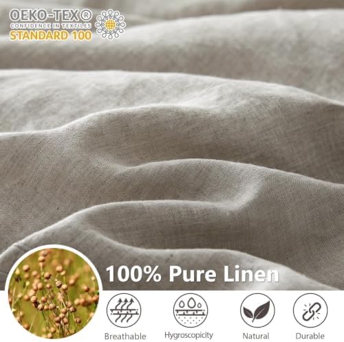 Simple&Opulence 100% Washed Linen Duvet Cover Set 78"x86" - Image 3